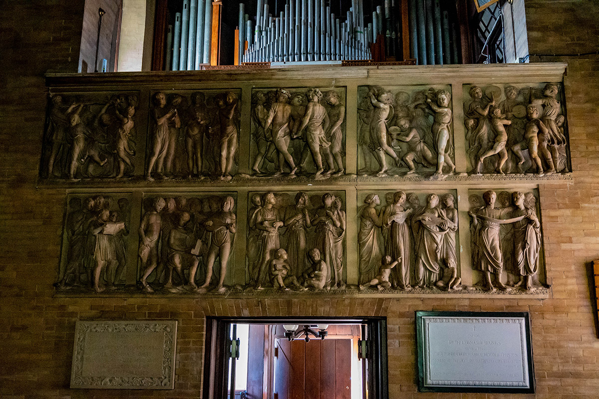 Detail on Relief Sculptures below organ loft